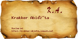 Krakker Abiáta névjegykártya